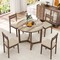 Rubber Wood Farmhouse Dining Table with Wing-Shaped Pedestal Base